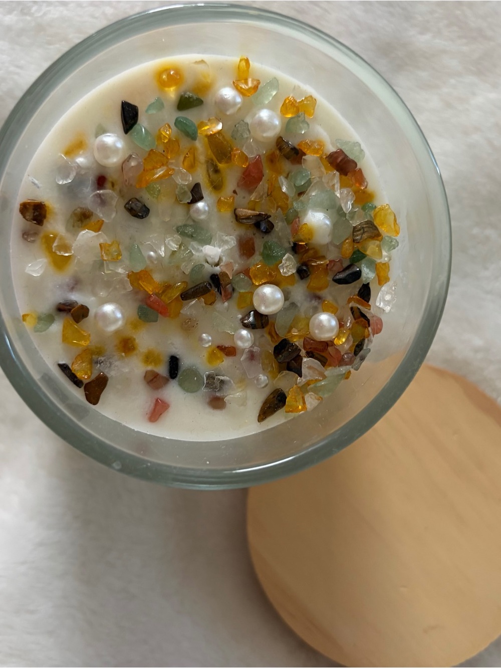 Homemade Gemini Crystal Vanilla Scented Candle 8oz